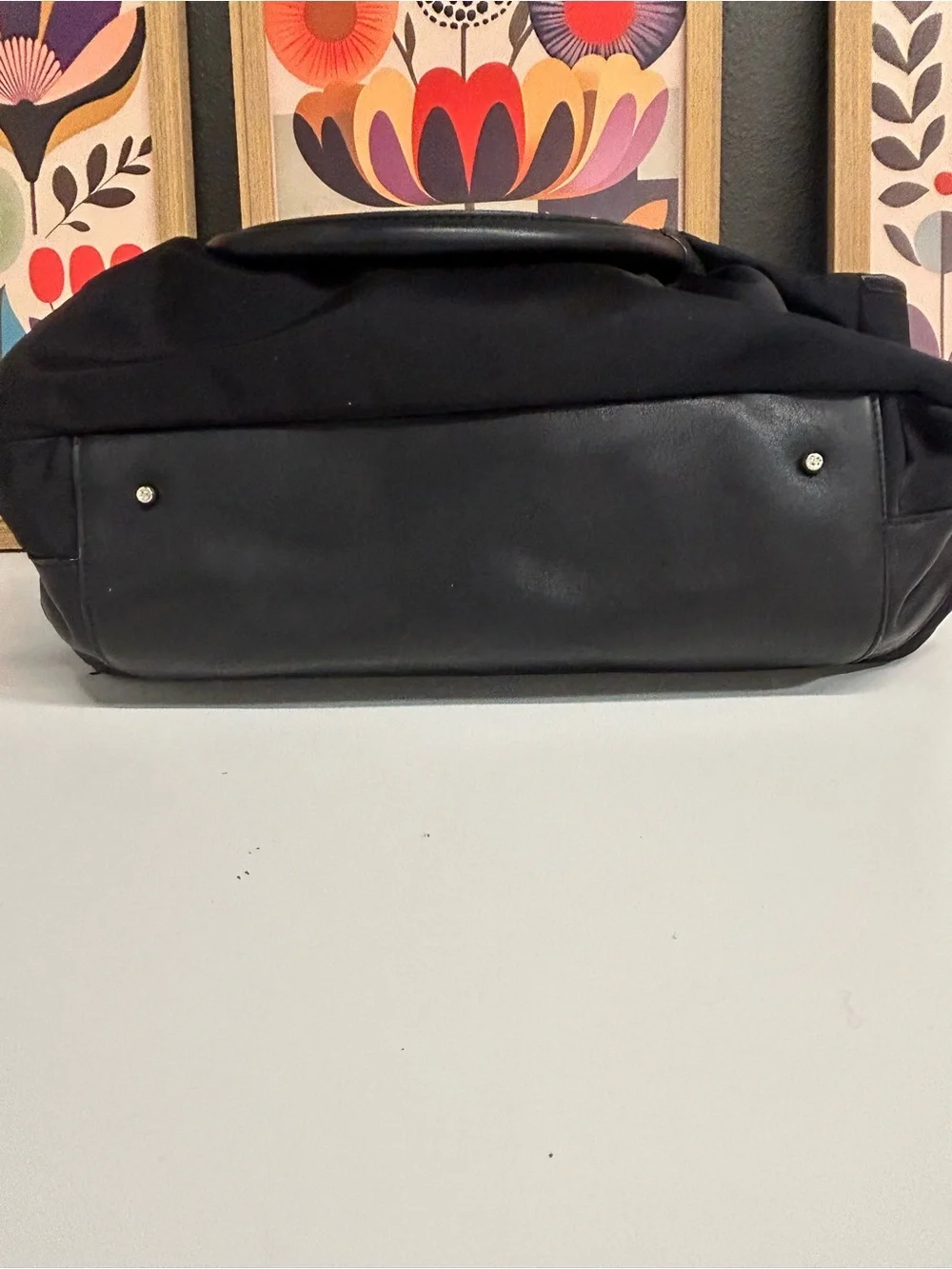 Kate Spade New York Stevie nylon slouchy hobo with leather trim. Large